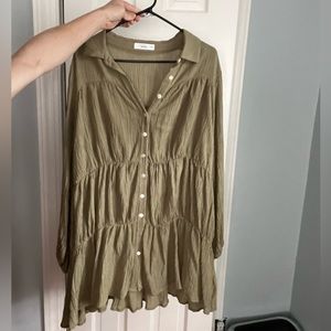 Talulah long sleeve dress with shimmer, buttons all the way down